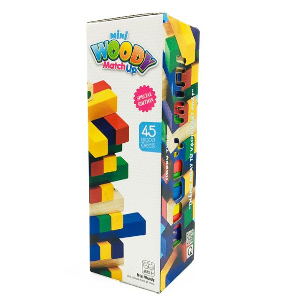 Đồ chơi rút gỗ nhiều màu sắc Woody Tower tăng khả năng kích thích phát triển tự duy logic và tinh thần chơi đùa theo nhóm.