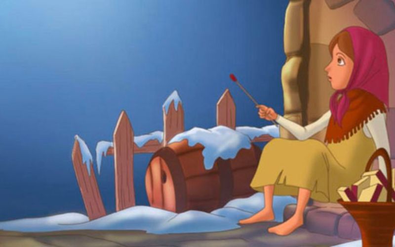 Kể chuyện tư duy cho bé - 28 câu chuyện nhân văn nhất! 15 Vào đêm giao thừa, trời rất lạnh mà cô bé vẫn chưa bán được que diêm nào, cô bé đành ngồi bên góc tường lấy diêm sưởi ấm cơ thể