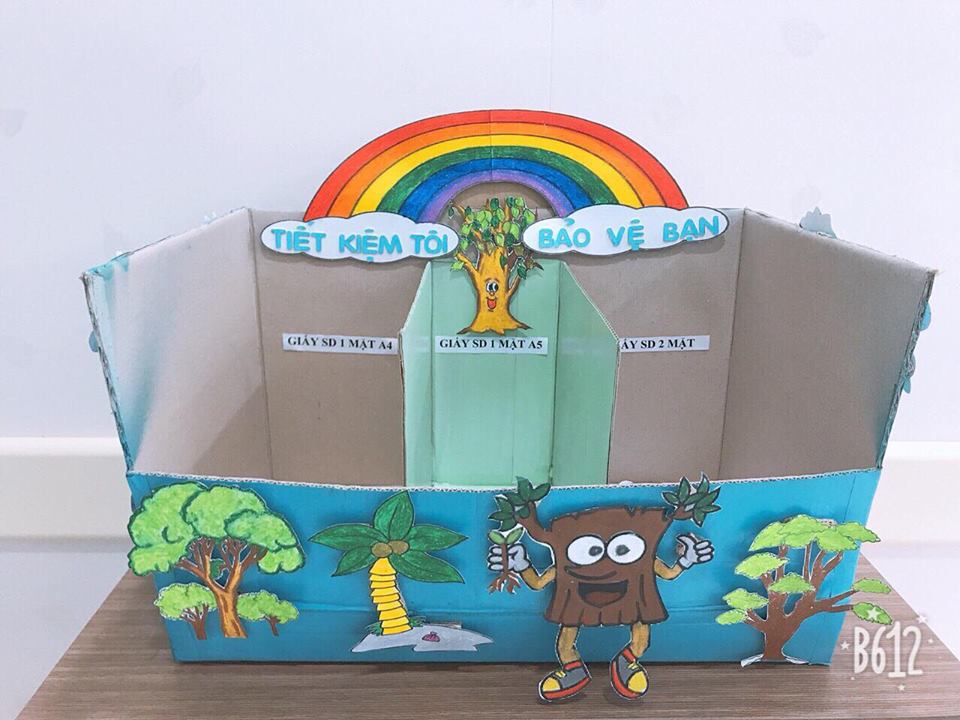 Bố mẹ dạy con sử dụng giấy tiết kiệm