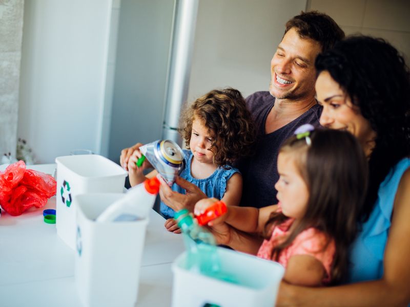 Bố mẹ hãy làm gương cho con vứt rác đúng quy định