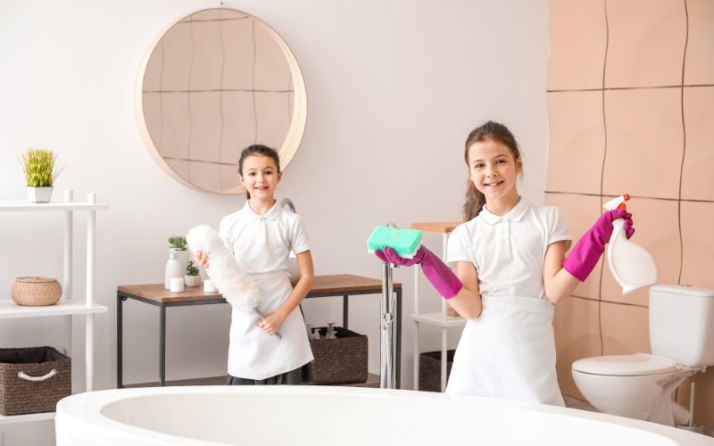 Khi trẻ biết làm việc nhà từ sớm trẻ sẽ có thể phụ giúp được bố mẹ đồng thời hình thành tính tự lập