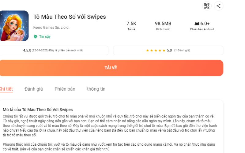 Tô màu theo số với Swipes - phần mềm giúp bé phát triển tư duy hội hoạ